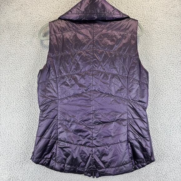 Chicos Zenergy Puffer Vest 8/10 Purple Gorpcore Nylon Full Zip Pockets w/ Bag - Picture 9 of 10